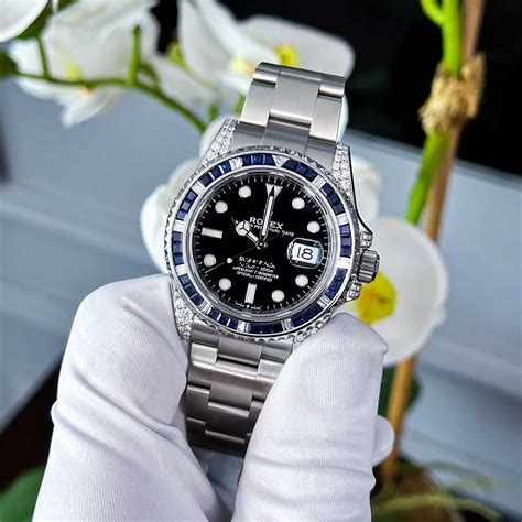 rolex submariner blue with diamonds|rolex submariner diamond price.